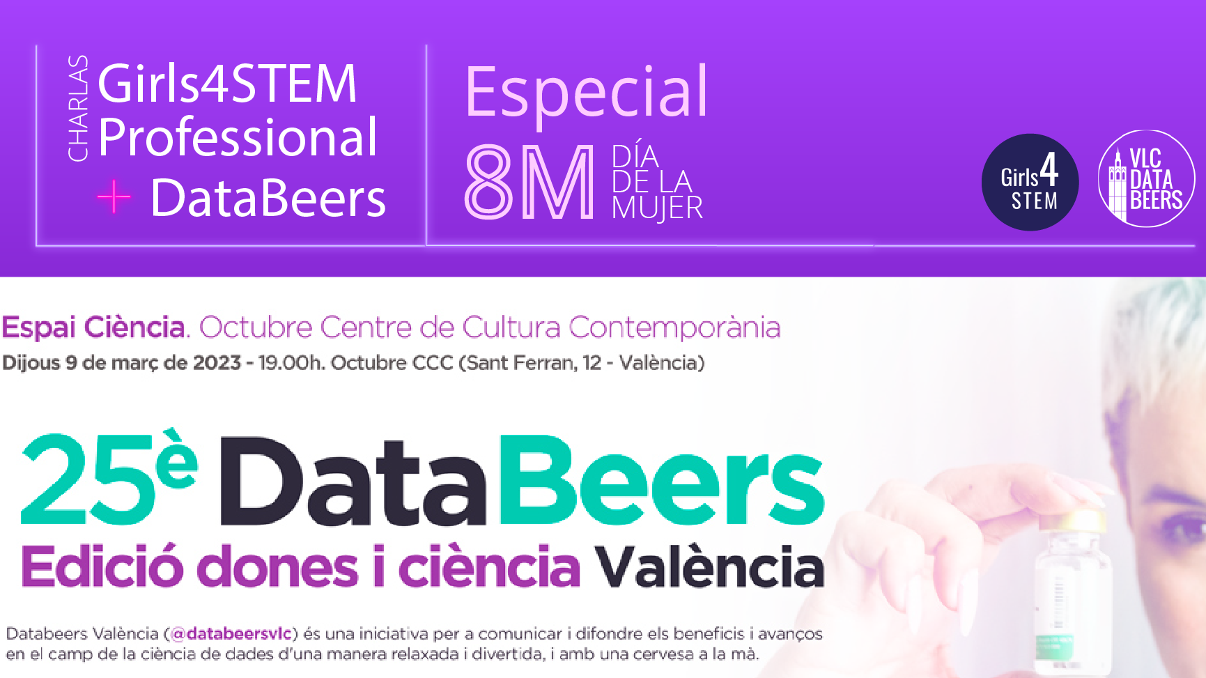 Charla de Girls4STEM+DataBeers | 25è DataBeers Edició dones i ciència València especial 8M