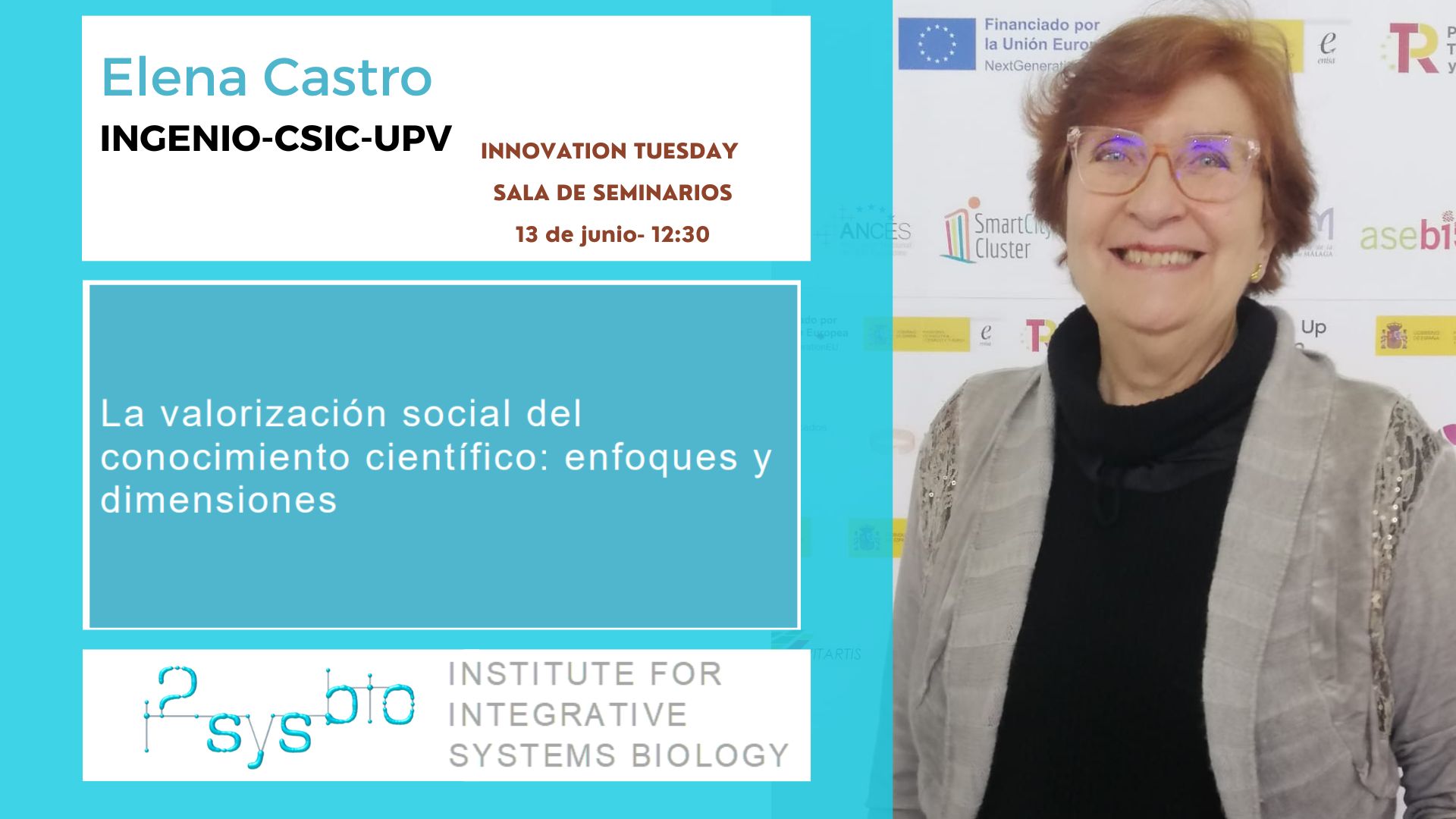 I2SysBio - Innovation Tuesday | Charla de Elena Castro - Ingenio-CSIC-UPV