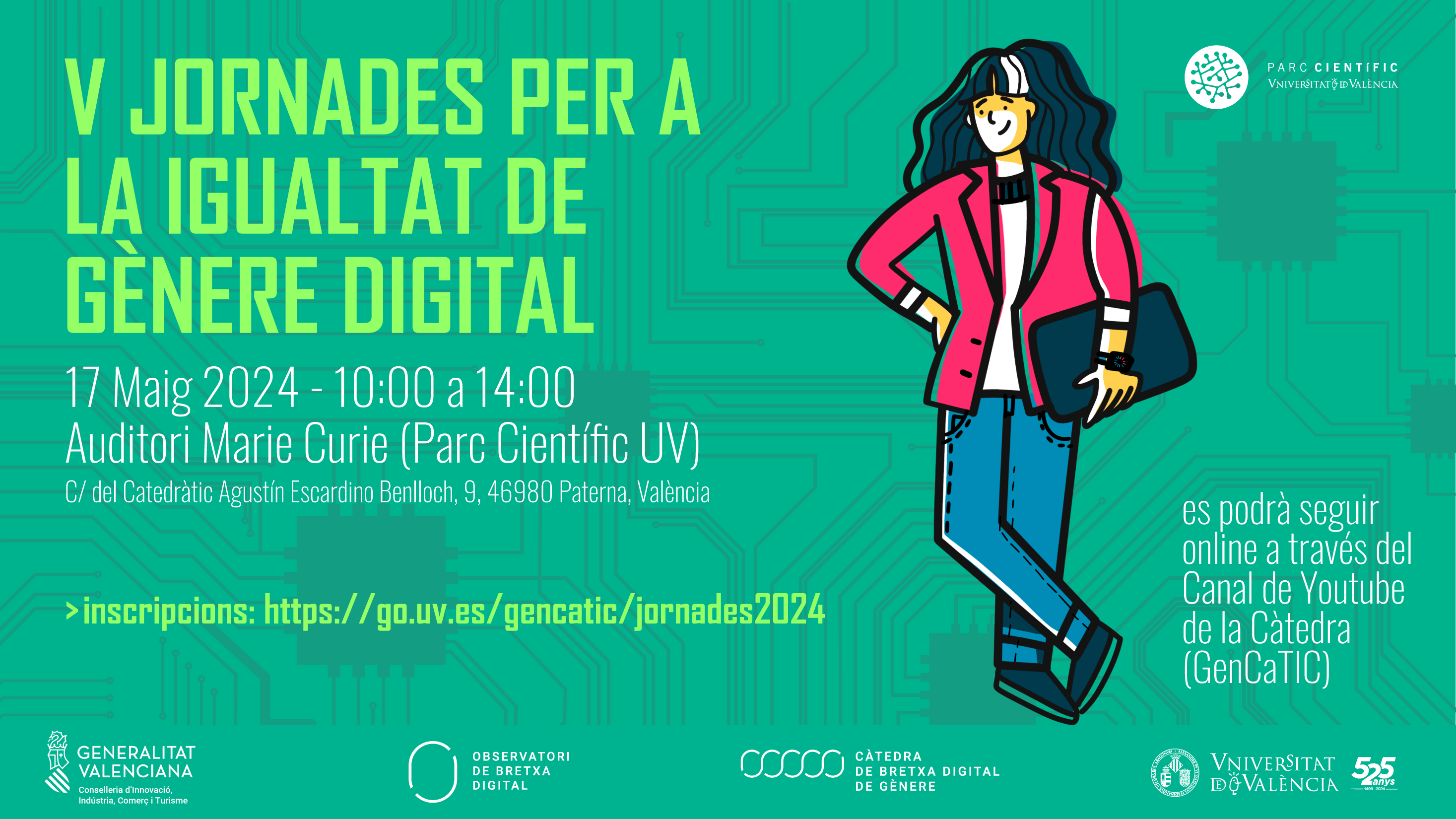 La Cátedra de Brecha Digital de Género UV-GVA organiza las V Jornadas para la Igualdad de Género Digital