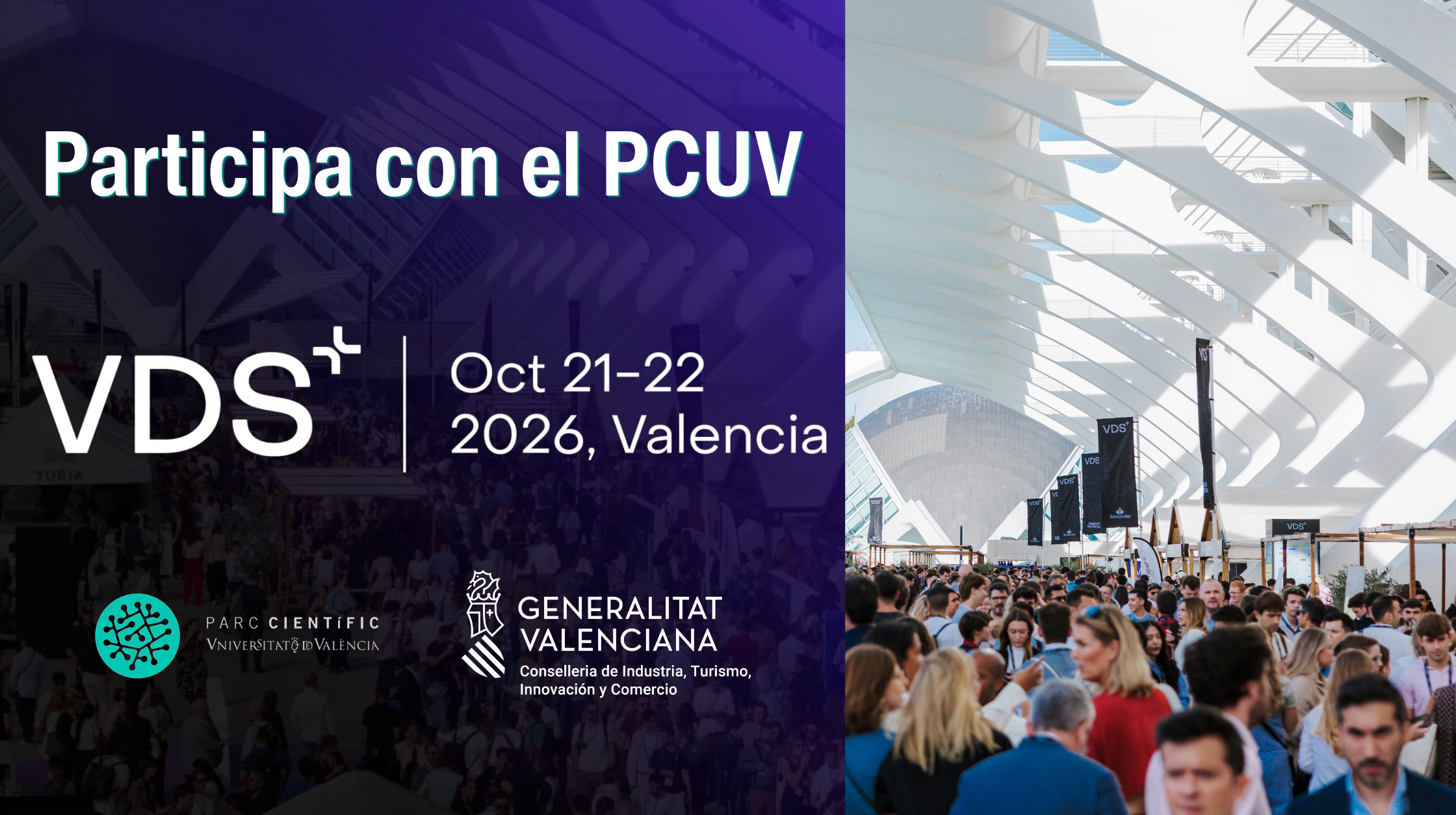 El Parc Científic UV te invita a participar en VDS 2026 con espacio expositivo propio