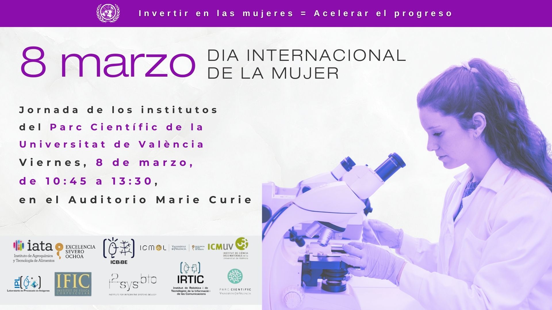 Jornada 8 de Marzo | Institutos del Parc Científic de la Universitat de València