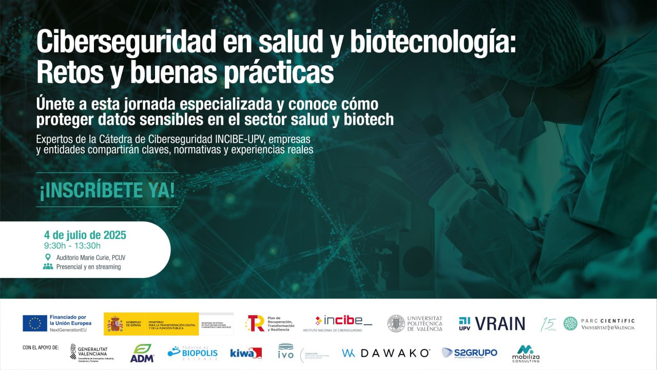 I Jornada sobre Ciberseguretat en el Sector Salut i Biotecnologia 